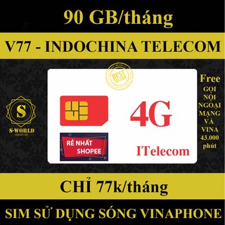 [RẺ SẬP SÀN] SIM 4G Itelecom MAY V77 Tặng 90GB/Tháng + 43.000 Phút Gọi Miễn Phí