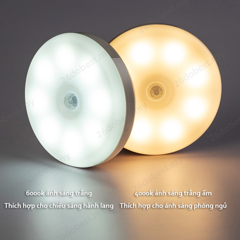 Đèn LED cảm biến trong nhà ánh sáng ban đêm treo tường sạc USB