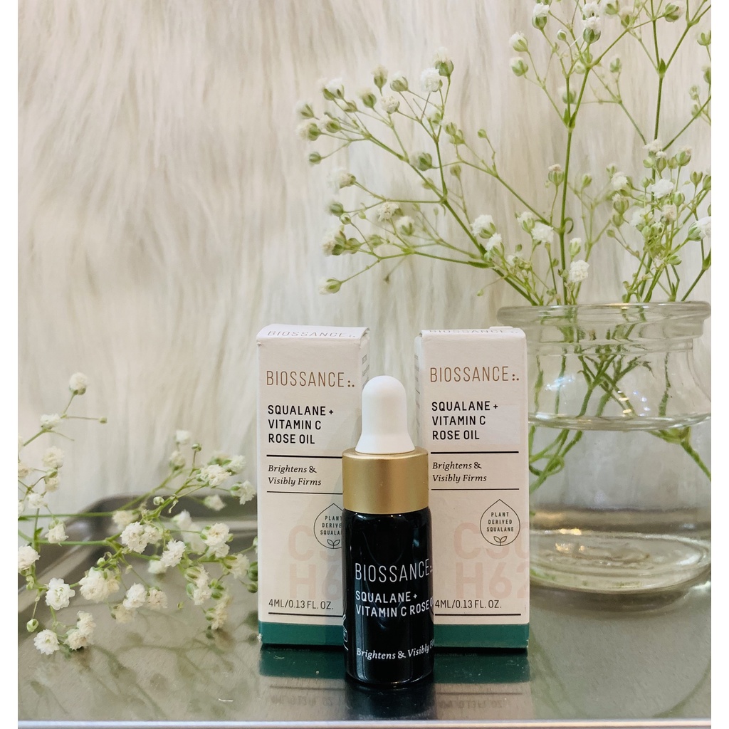 Dầu dưỡng sáng da hữu cơ Biossance Squalane + Vitamin C Rose Oil 4ml
