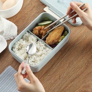 Hộp cơm văn phòng lúa mạch có đũa thìa inox