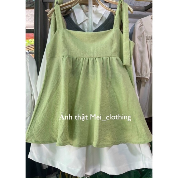 [Ảnh thật/video] Set Adela gồm áo 2 dây điều chỉnh kèm quần sooc lưng chun