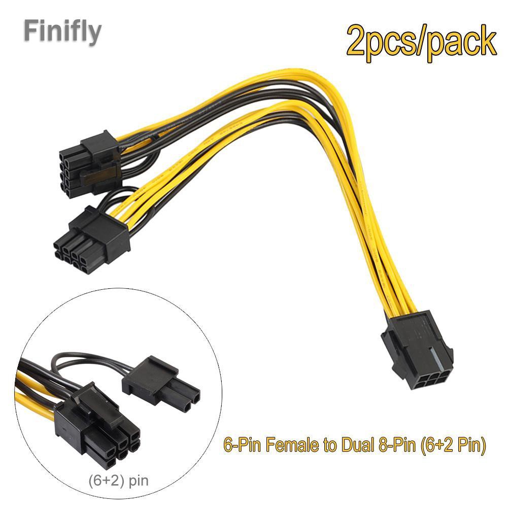 2 Dây Cáp Chuyển Đổi 6pin Female Sang Dual 8pin (6 + 2pin) Male Dài 20cm | BigBuy360 - bigbuy360.vn