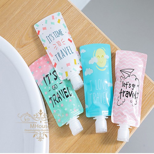 Combo 4 Chai Lọ Chiết Mỹ Phẩm Du Lịch 100ml,Bình Chiết Mỹ Phẩm,Túi Đựng Mỹ Phẩm,Túi Đựng Đồ Trang Điểm.