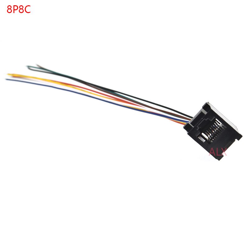 10PCS RJ11 RJ12 RJ45 telephone FEMALE SOCKET connector with wire 4P4C 6P4C 6P6C 8P8C female jack connector 616E 623K 616M 641D
