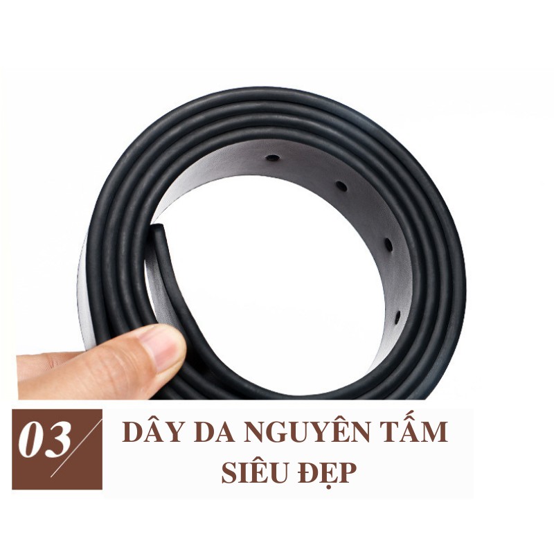 [ĐẦU KHÓA XOAY - DÂY DA 2 MẶT] Dây Nịt Nam Khóa Kim Da Thật 100% , Thắt Lưng Da Nam Khóa Kim Dây Da 2 Mặt TL005