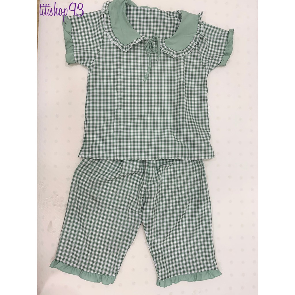 🔥[GIẢM SỐC]🔥 Bộ đồ mặc nhà siêu dễ thương 🔥FREESHIP🔥Bộ ngủ lụa caro nơ tiểu thư, siêu xinh, siêu mát/Titishop93 | BigBuy360 - bigbuy360.vn