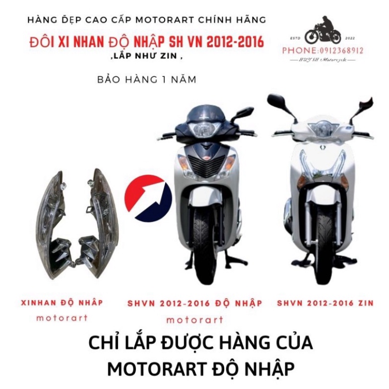 Xi Nhan Trước Kiểu Sh Ý Cho Sh Việt 2012  - 2016 Độ Nhập Moto Air
