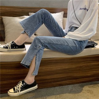Quần jean quần ống loe xẻ ống quần baggy