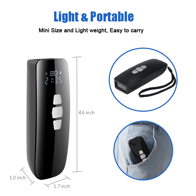 Máy bắn mã vạch Mini Bluetooth YHD 3200 1D - Đầu đọc mã vạch Barcode Mini bỏ túi dùng trên Điện thoại, Máy tính