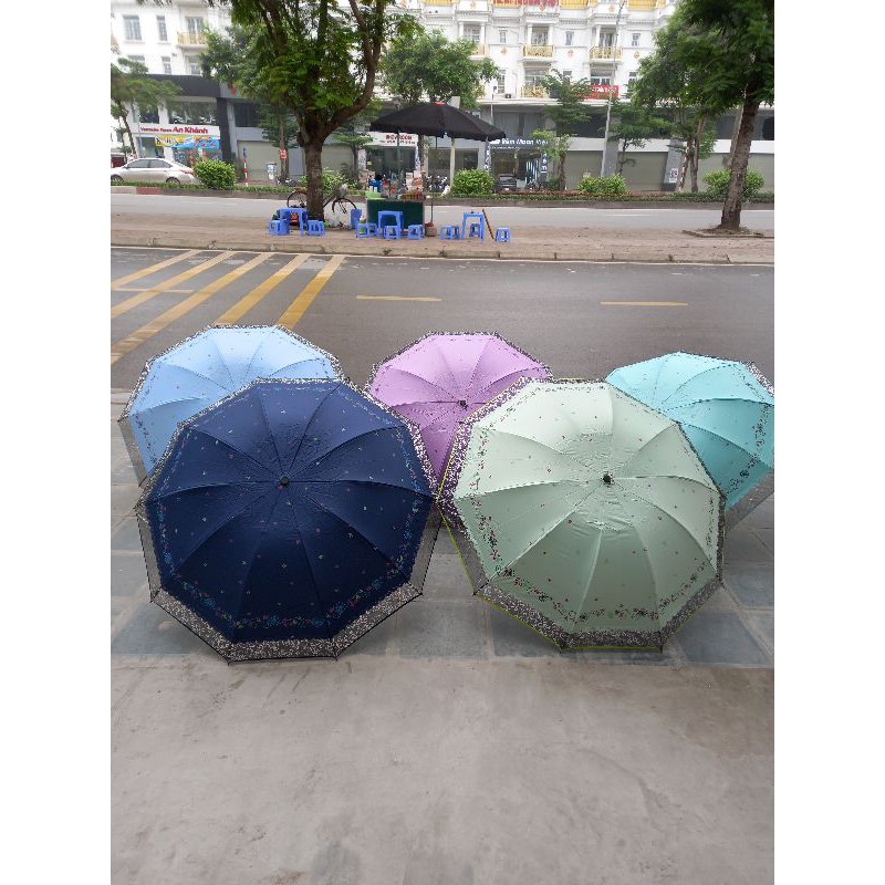 Ô viền ren nữ tính 2 lớp chống mưa nắng tốt