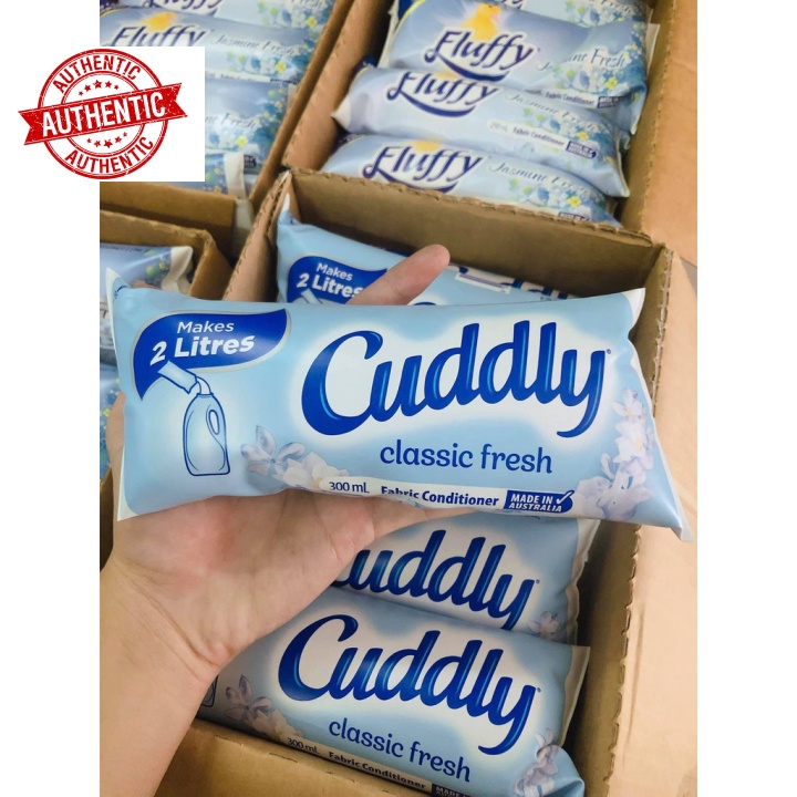 Nước Xả Vải Cô Đặc CUDDLY CLASSIC FRESH 300ML FABRIC CONDITIONER SACHET ÚC