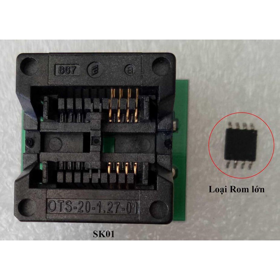 Đế Socket đổi chân ROM Bios dành cho máy nạp ROM loại lớn