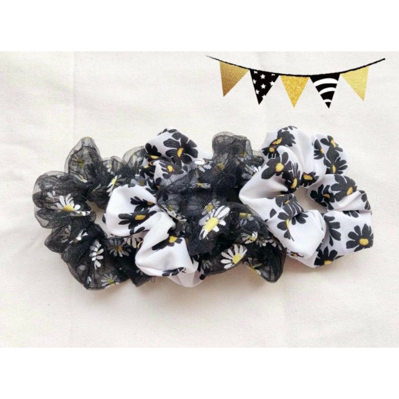 Set 3 cột tóc scrunchies theo tone màu pastel phong cách mới cho nữ