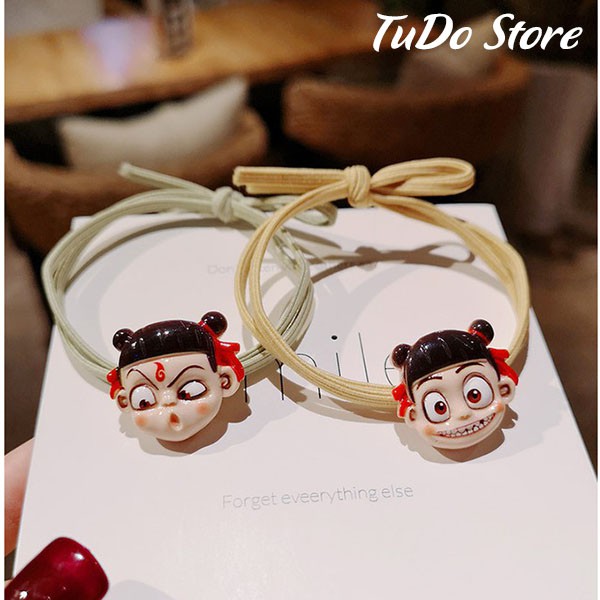 Dây buộc tóc co giãn hình mặt cười thời trang Hàn quốc cho nữ P03