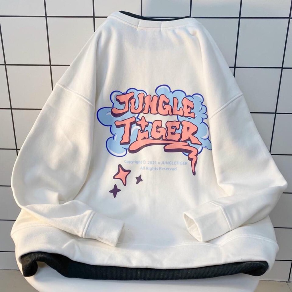 Áo sweater nữ, áo nỉ cổ tròn giả 2 vạt dưới Jungle Tiger phong cách Hàn Quốc - 4Basic HX12 | BigBuy360 - bigbuy360.vn