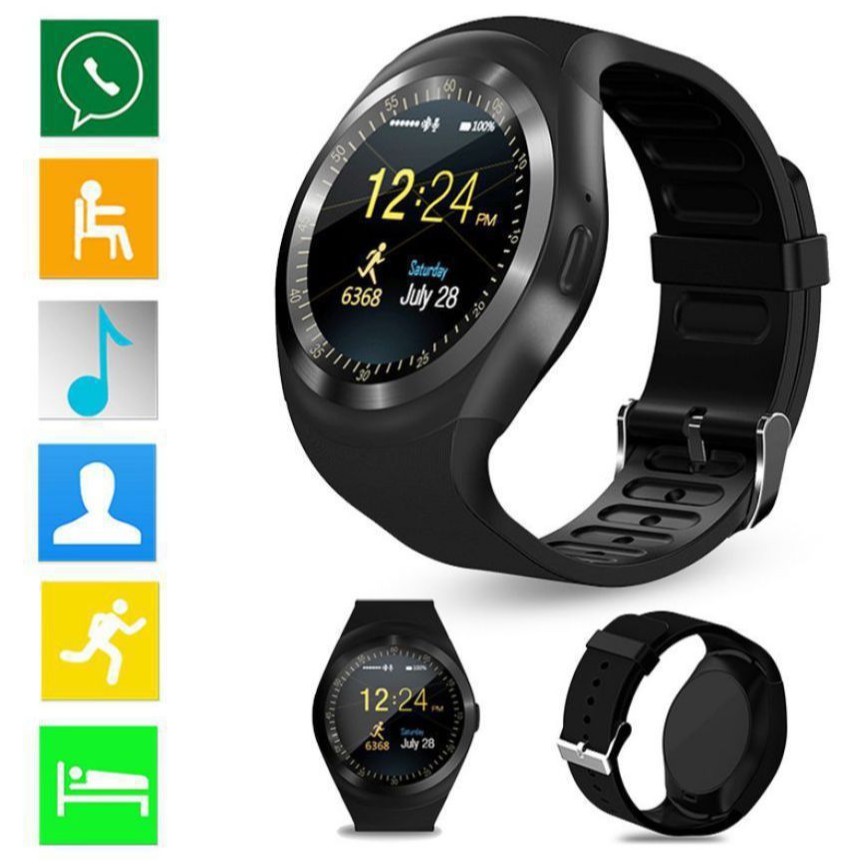 Đồng Hồ Thông Minh Y1 Có Kết Nối Bluetooth Reloj Relogio 2g Gsm Sim App Mp3 Cho Apple Iphone Android Phones Pk Dz09 Kw18