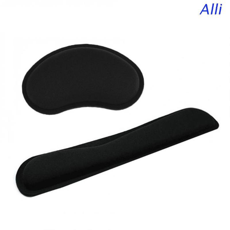 Alli Wrist Rest Mouse Pad Memory Foam Superfine Fibre Wrist Rest Pad Ergonomic Mousepad for Typist Office Gaming PC Laptop