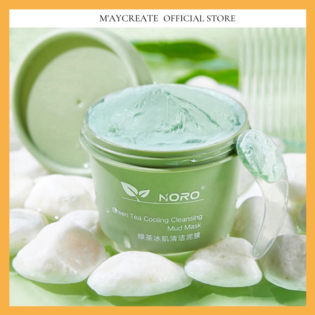 Mặt nạ bùn đất sét trà xanh Noro giảm mụn làm sạch lỗ chân lông sáng da 100g NMN6
