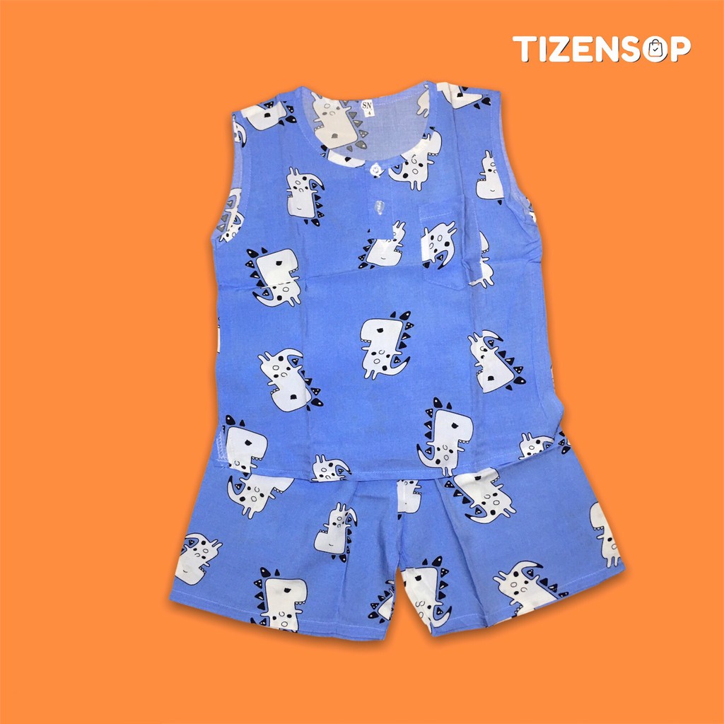 Đồ bộ bé trai vải tole lanh mặc mát kiểu dáng quần đùi áo sát nách