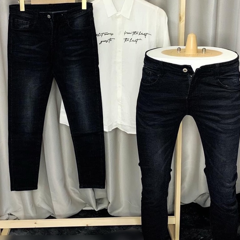 Quần jean nam đen trơn chất bò cao cấp co dãn 4 chiều đẹp from dáng skinny mẫu mới thời trang cao cấp beautiulgilr T59