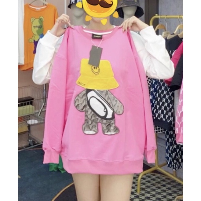 Áo Nỉ Sweater In Hình form rộng dài tay freesize 40kg_68kg hot hít đẹp xuất sắc ( kèm ảnh thật)