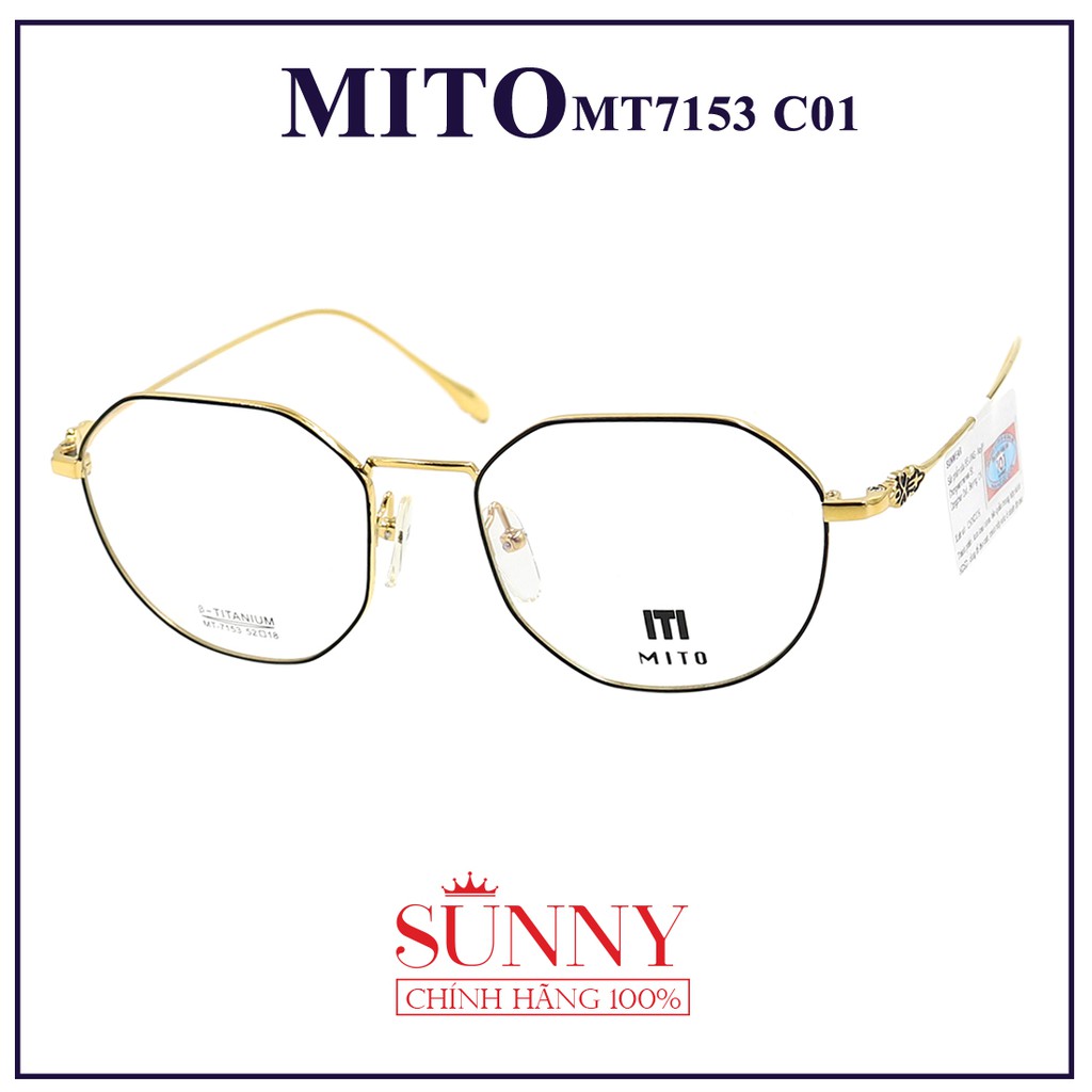 MT7153 - Gọng kính Mito unisex (nhiều màu) chính hãng Italia - - kèm tem chống hàng giả do bộ công an cấp