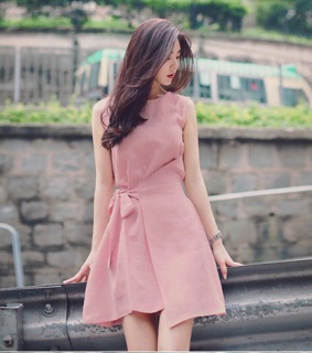 Váy cột nơ eo công sở thanh lịch