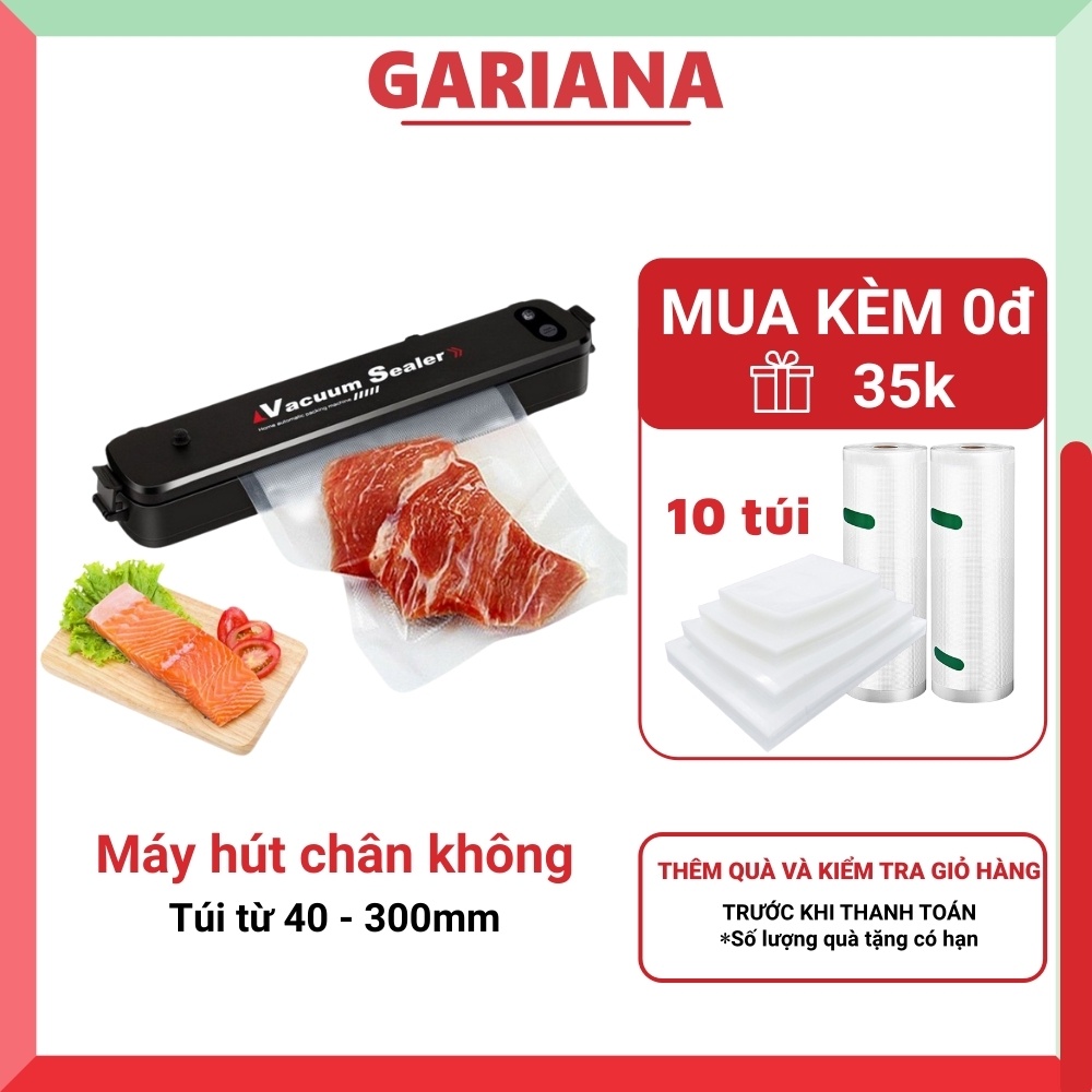 Máy hút chân không thực phẩm kiêm hàn miệng túi Vacuum Sealer ( tặng kèm 10 túi chuyên dụng)