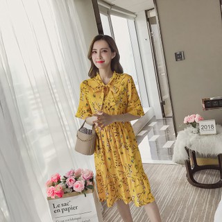 Váy voan hoa ngắn tay M080-1b