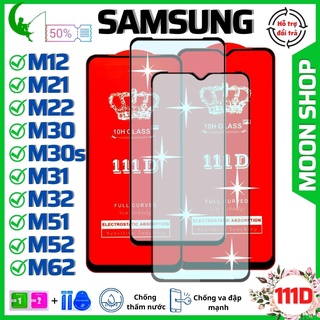 Kính Cường Lực Samsung M12 M21 M22 M30 M30s M31 M32 M51 M52 M62 - Dán Full màn hình 111D - Hạn chế bám vân tay
