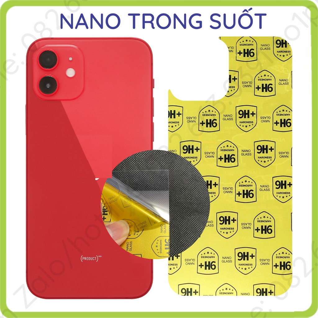 Dán cường lực mặt sau Iphone 12 / 12 pro / 12 mini / 12 pro max (12 promax) dẻo nano, chống vỡ