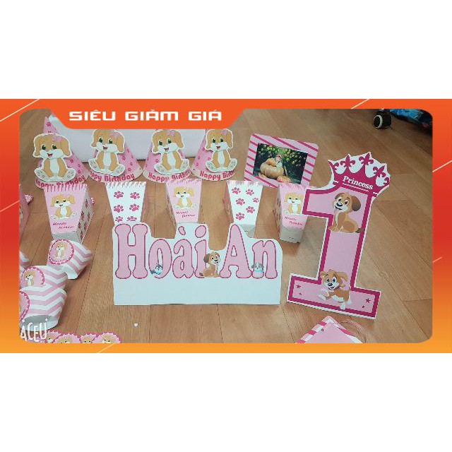 [Free ship] Combo sinh nhật Set bàn tiệc + set bóng, hình chibi, khung ảnh.. trọn bộ trang trí sinh nhật y ảnh.