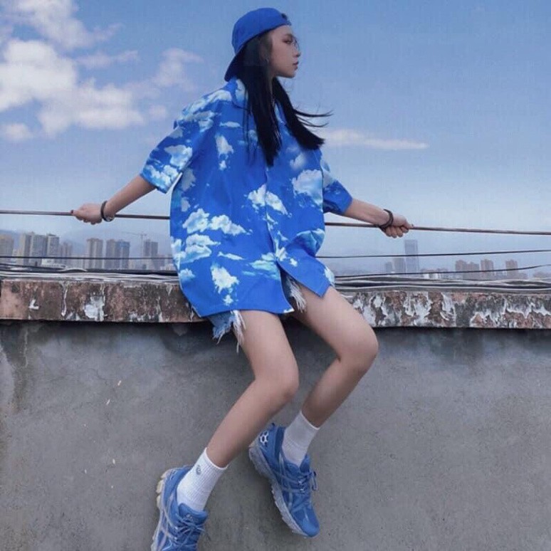 Áo sơ mi nam tay lỡ loang bầu trời dáng ulzzang/ Áo sơ mi unisex form rộng TopOneStore | BigBuy360 - bigbuy360.vn