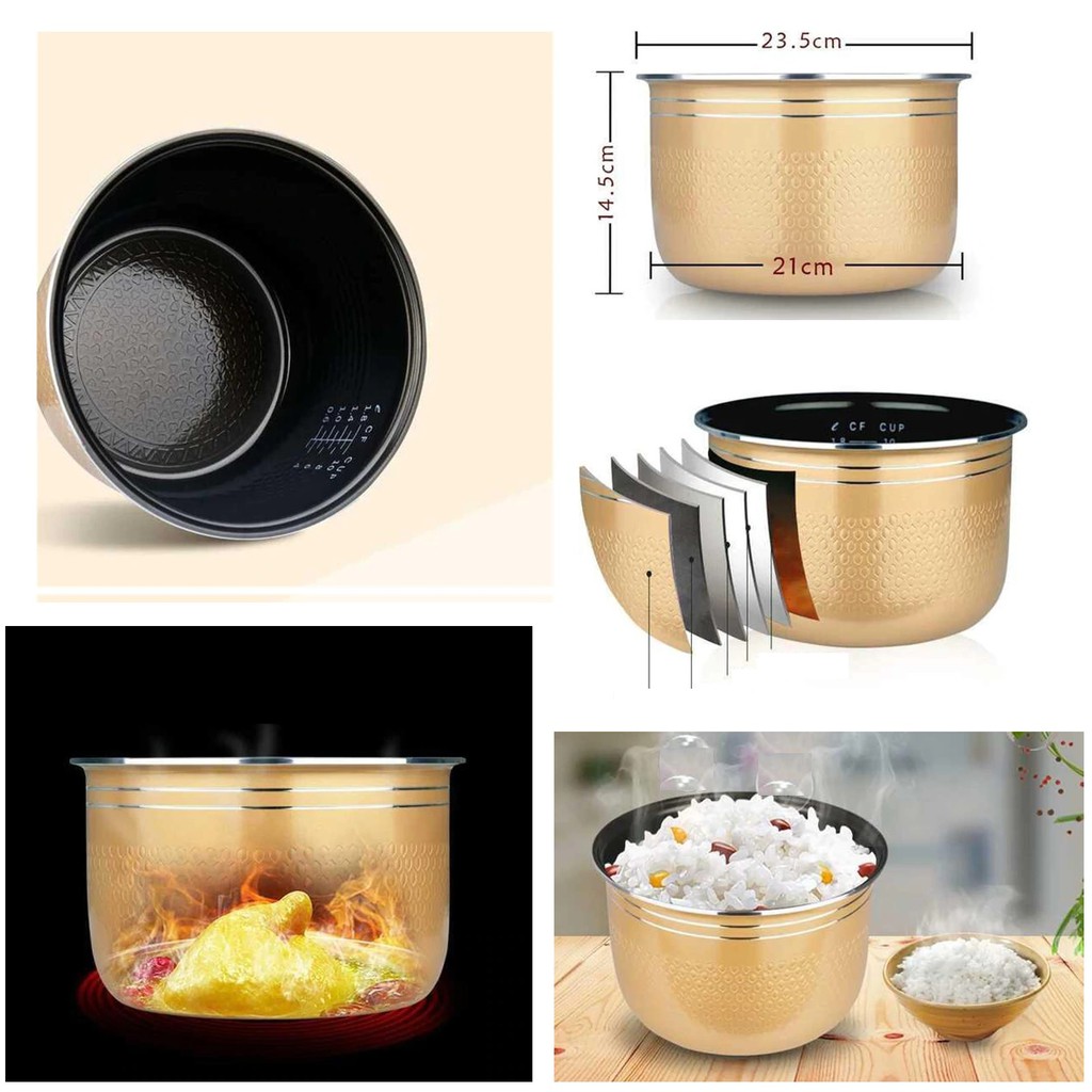 Lòng nồi cơm điện tử 1.8 lít, Gang men 5 lớp cao cấp – Ruột nồi cơm điện 1.2L | BigBuy360 - bigbuy360.vn