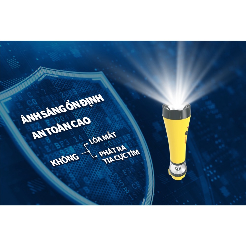 Đèn pin đa năng SUNHOUSE 3L SHE-9059LA - Màu vàng, bảo hành 6 tháng