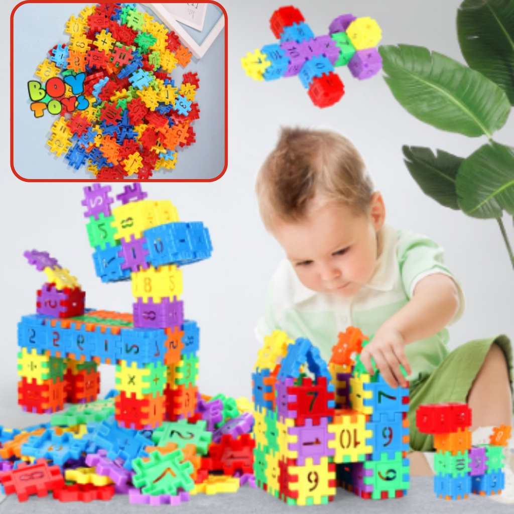 Bộ đồ chơi 50 khối nhựa xây dựng Building block mẫu mới 4x4cm thú vị để bé chơi vui vẻ