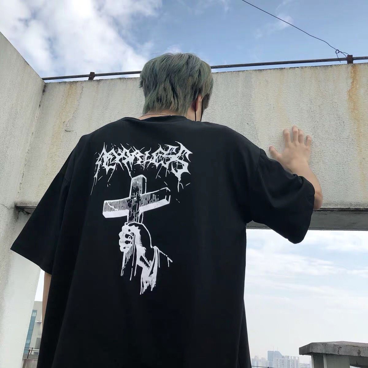 Áo phông Oversize The Cross, JACKLANE, Áo cộc tay Unisex Jack Lan