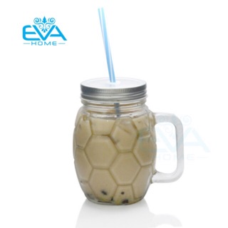 Ly Thủy Tinh Trái Banh Uống Trà Sữa 400ML - Nắp Màu Ngẫu Nhiên