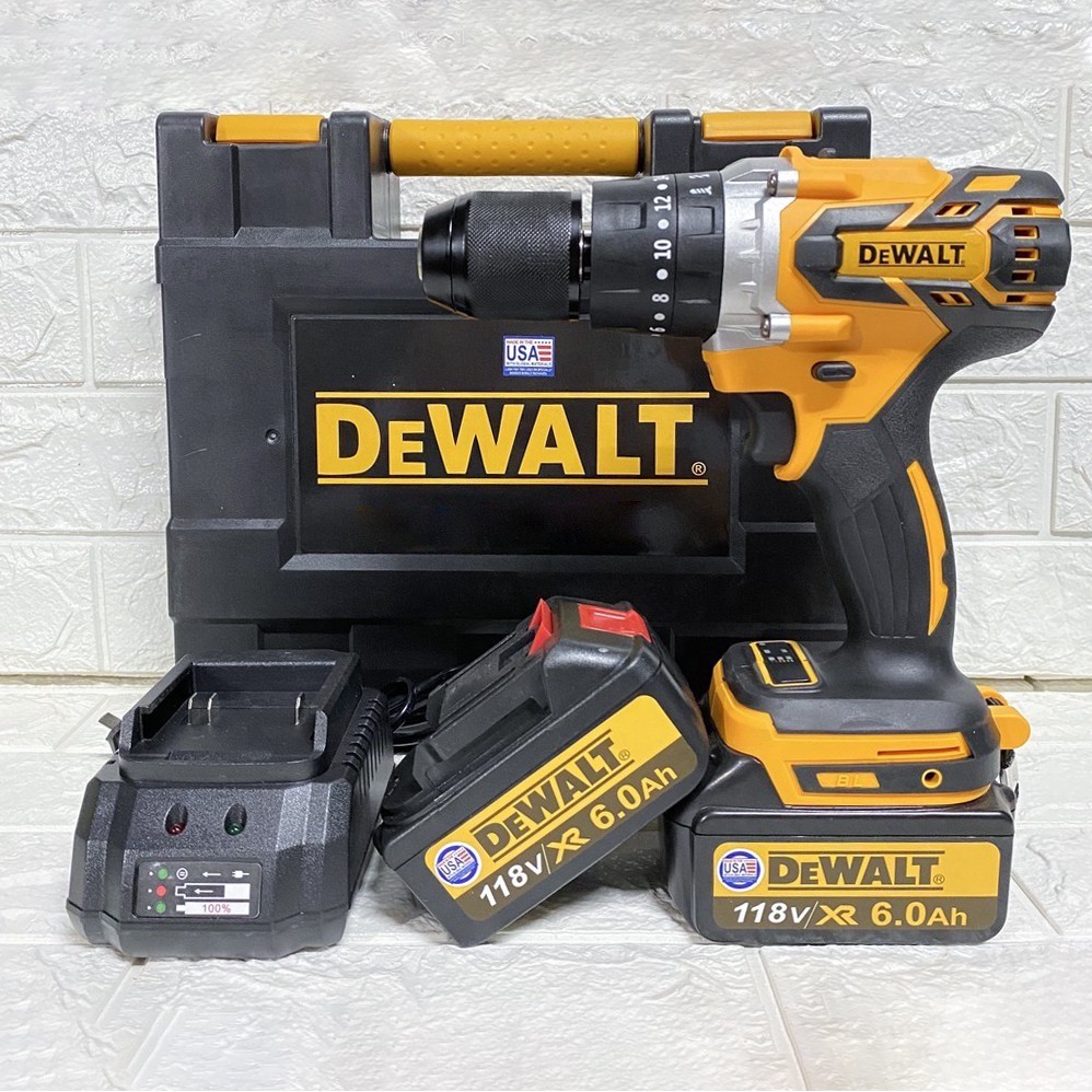 Máy Khoan Pin DeWaLT 118V  3 chức năng bắn vít, khoan tường khoan búa, tặng bộ phụ kiện vặn mở 29 chi tiết