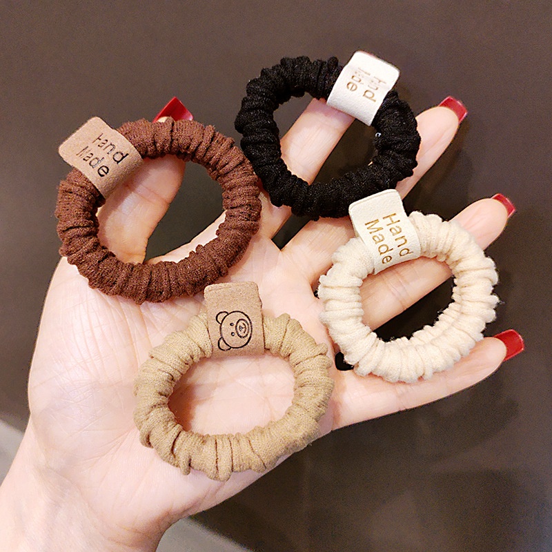Dây Thun Cột Tóc Vải Thun Nhúng Mặt Gấu Handmade Dễ Thương S25