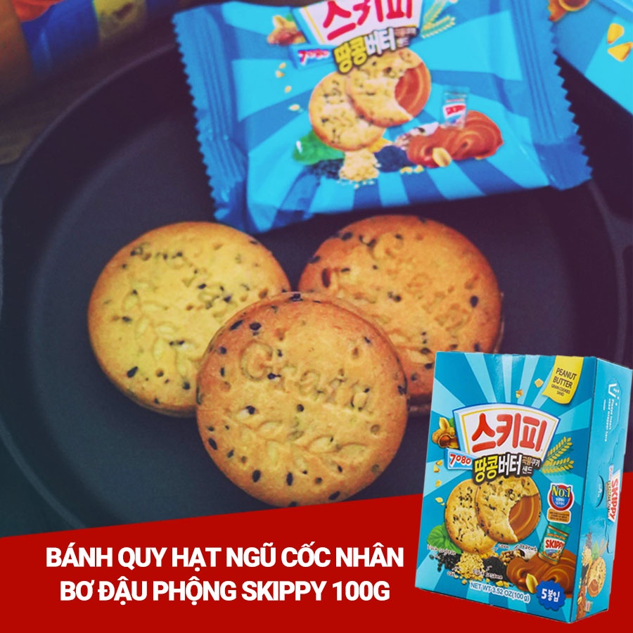 Bánh Quy Hạt Ngũ Cốc Nhân Bơ Đậu Phộng Skippy 100 g