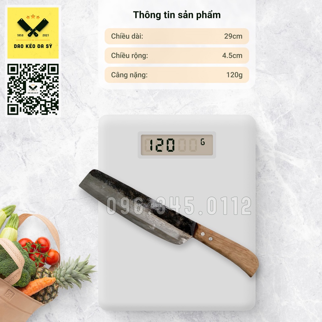 Dao thái thịt, dao gọt hoa quả - Dao Đa Sỹ - 100% Nhíp xe siêu sắc