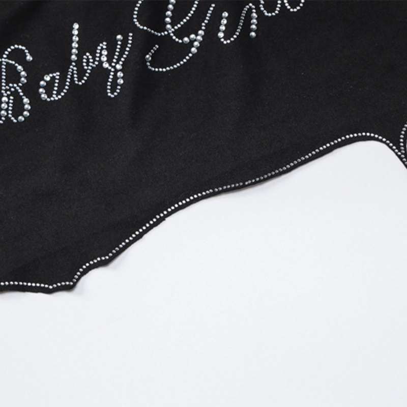 Brroa Áo Croptop Sát Nách Ôm Dáng Viền Lượn Sóng Viền Gợn Sóng Đính Đá Cho Nữ Tan