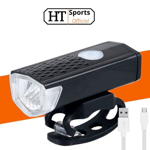 Đèn Led Xe Đạp Thể Thao Siêu Sáng HT Sports Chống Nước Sạc USB Có 3 Chế Độ Sáng