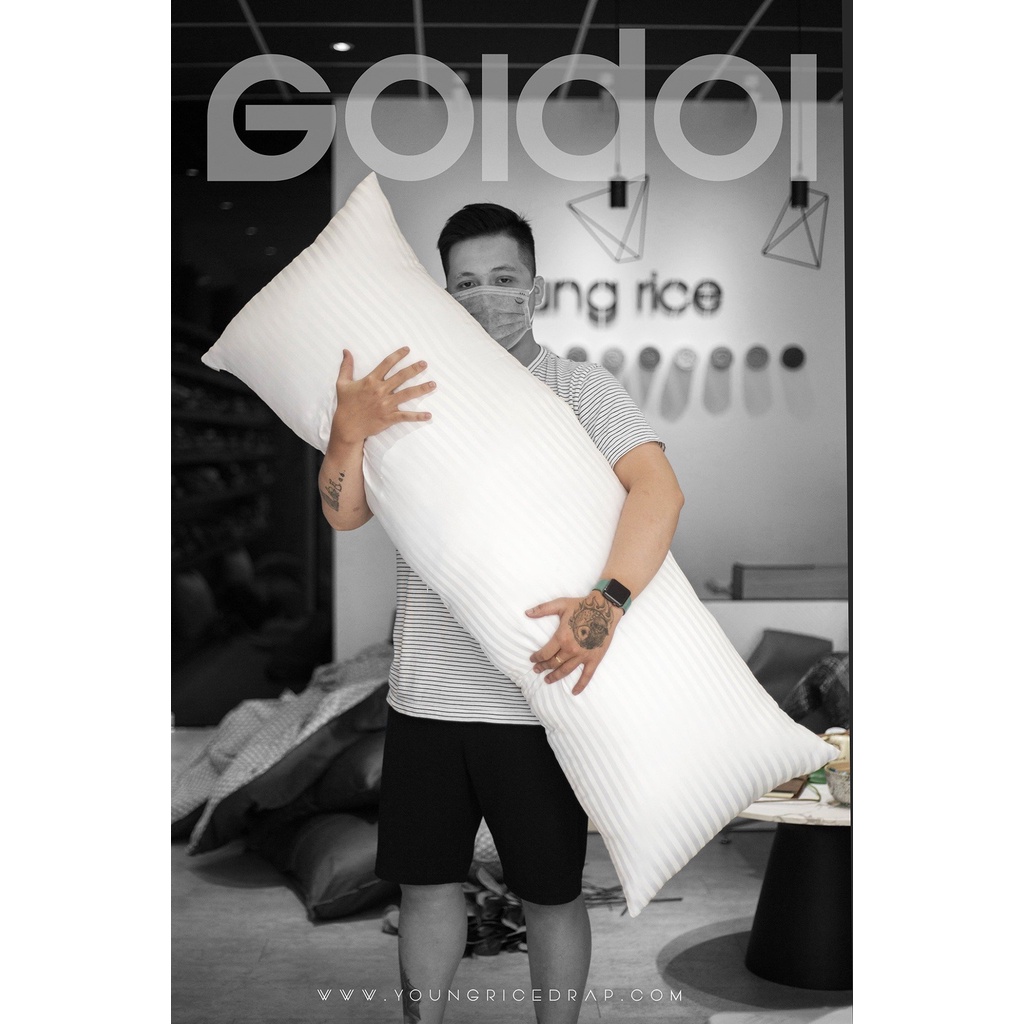 Ruột Gối Đôi Cotton Siêu To Khổng Lồ Cao Cấp Young Rice Kích Thước 50 x 140cm
