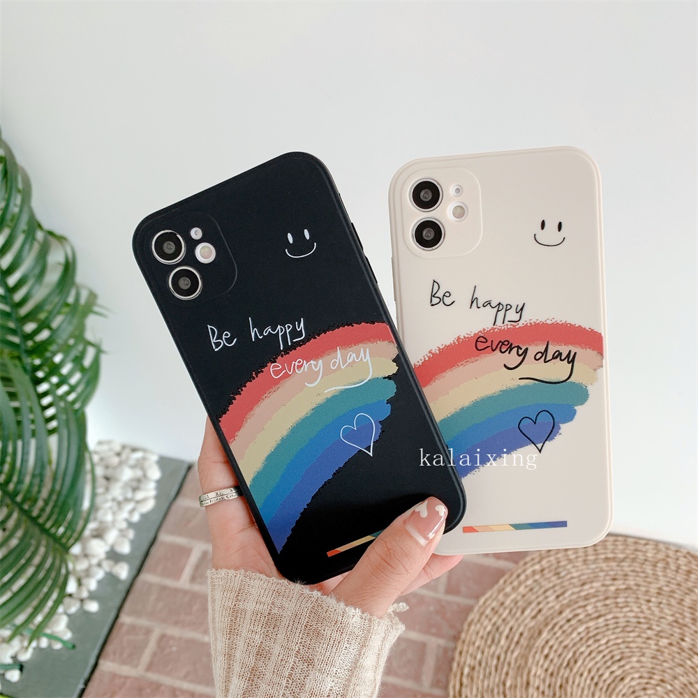 Ốp điện thoại viền vuông họa tiết cầu vồng thích hợp cho iphone 13 pro max 13 mini 12promax 11 pro xs max 7plus 8plus