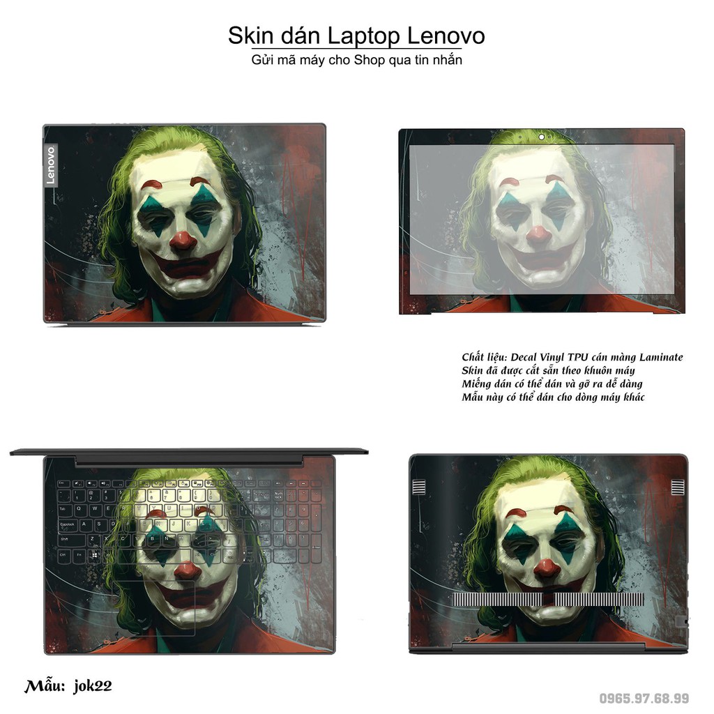 Skin dán Laptop Lenovo in hình Joker nhiều mẫu 3 (inbox mã máy cho Shop)