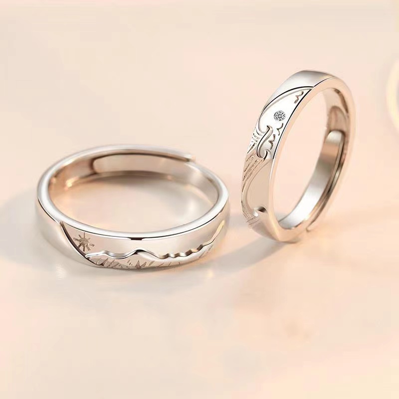 [Cois N] Nhẫn Cặp Shanmeng Oath Cặp Đôi Dài Liên Kết Ngày Kỷ Niệm Cho Nam Và Nữ