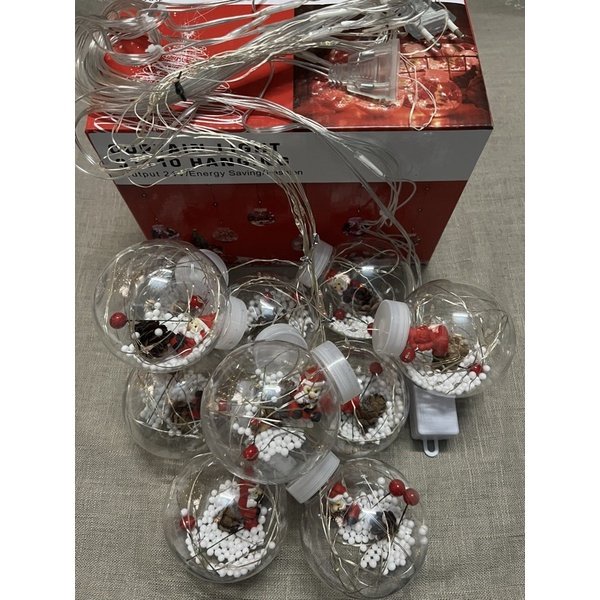 Đèn RÈM hình bóng đèn tròn chứa ÔNG GIÀ NOEL, TUẦN LỘC, CÂY THÔNG, NGƯỜI TUYẾT trang trí Giáng Sinh, Tết siêu đẹp