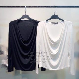 Áo cổ trễ tay dài